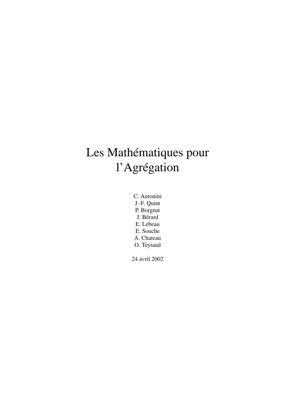 Introduction à la Théorie des Groupes et des Anneaux
