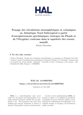 Traçage des circulations atmosphériques et océaniques en Atlantique Nord Subtropical