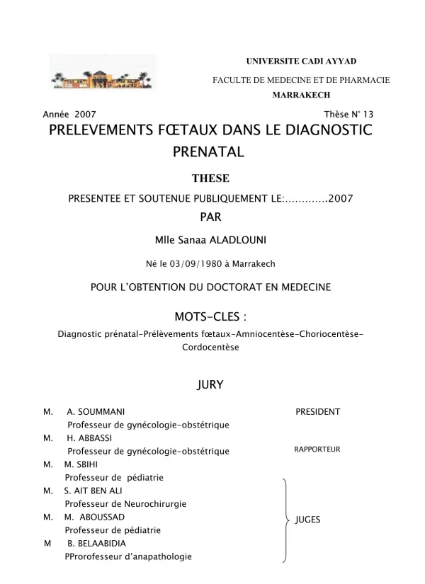 Fötale Probenentnahme im Rahmen der pränatalen Diagnose