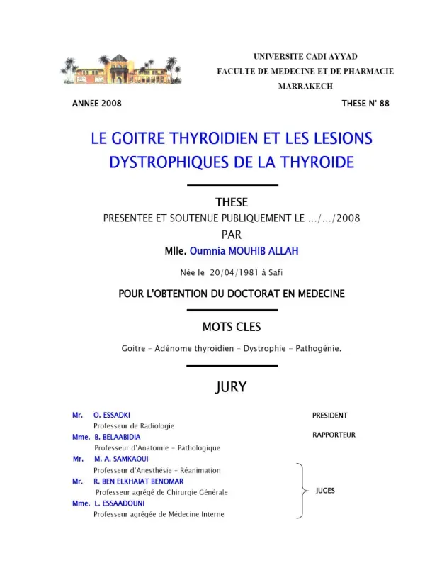 Liste des Professeurs de la Faculté de Médecine et de Pharmacie de Marrakech