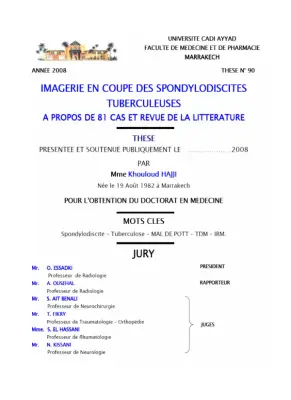 Documents de la Faculté de Médecine et de Pharmacie de Marrakech