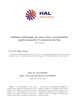 Caractérisation et Estimation des Flux de Pollution Anthropique dans les Cours d'Eau