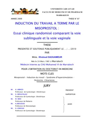 Essai Clinique sur l'Induction du Travail par Misoprostol