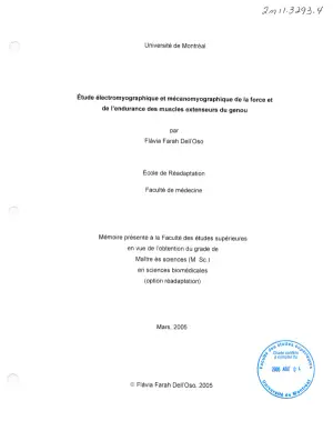 EMG/MMG : Force et endurance des extenseurs du genou