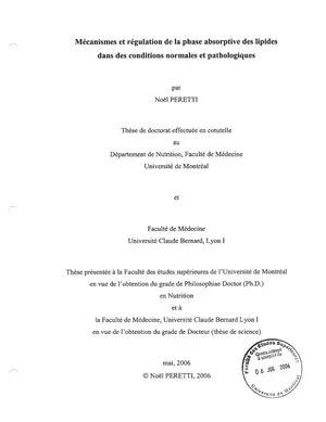 Absorption des lipides: Mécanismes et régulation