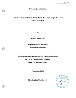 Malnutrition-Obésité en Haïti: Un Cumul ?